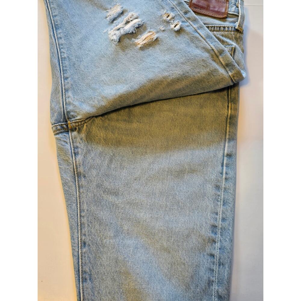 Levis 501 Selvedge Jeans White Oak Cone Denim Womens 25 Blue Distressed Skinny - Picture 13 of 16